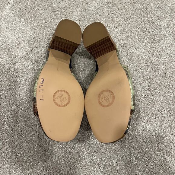 Adrienne Vittadini Snakeskin‎ Chunky Heal Clog Blue Green Gold Size 9 - Picture 6 of 6